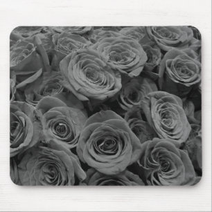 Tapis De Souris Roses gris, photo florale grise