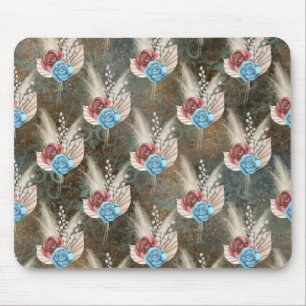 Tapis De Souris Roses in a Fleur de Lis Background