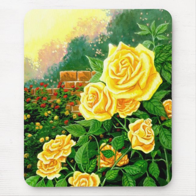 Tapis De Souris Roses jaunes Mousepad (Devant)