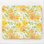 Tapis De Souris Roses jaunes rustiques Motif de bouquet floral<br><div class="desc">Ajoutez un accent floral à votre bureau avec cette mousepad à thème fleuri jaune. Il présente un motif floral aquarelle de pivoines jaunes et de roses aux accents de verdure. Ce sera parfait comme cadeau pour toutes les occasions.</div>