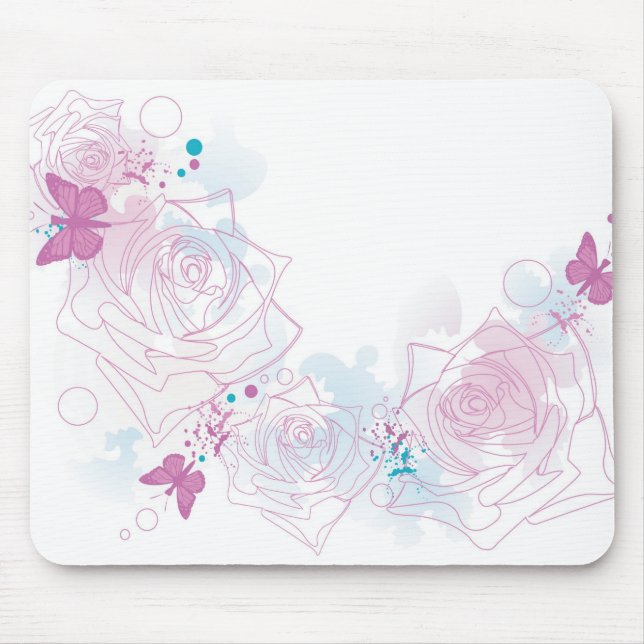 Tapis De Souris Roses Mousepad (Devant)