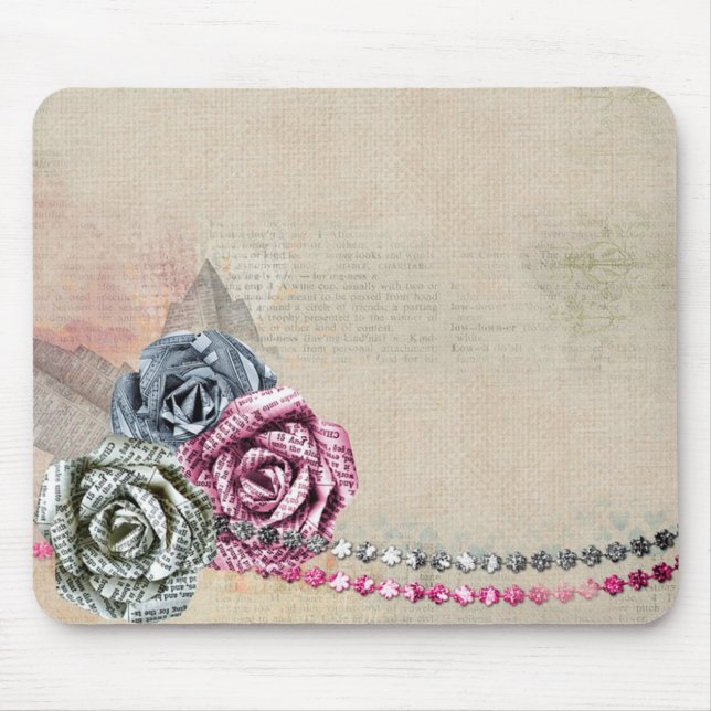 Tapis De Souris Roses papier (Devant)