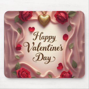 Tapis De Souris Roses Romantiques et Design de la Saint-Valentin C