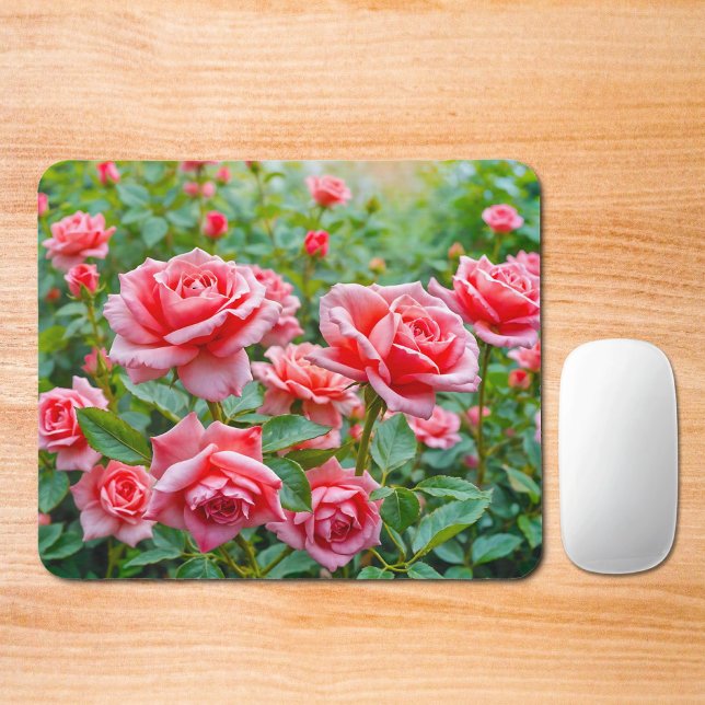 Tapis de souris Roses roses (Mouse pad with pink roses)