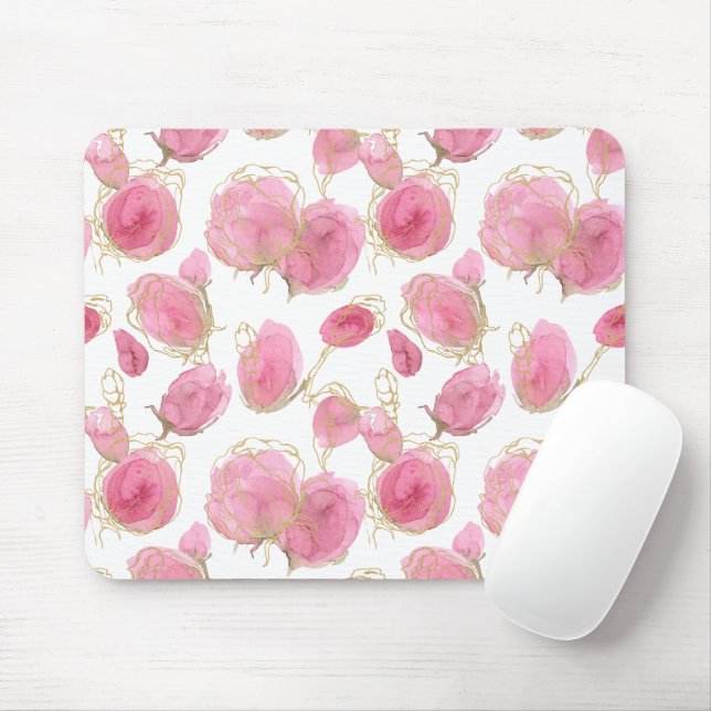 Tapis De Souris Roses roses (Avec souris)