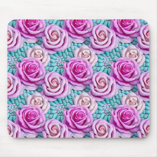 Tapis De Souris Roses roses 3D (Devant)