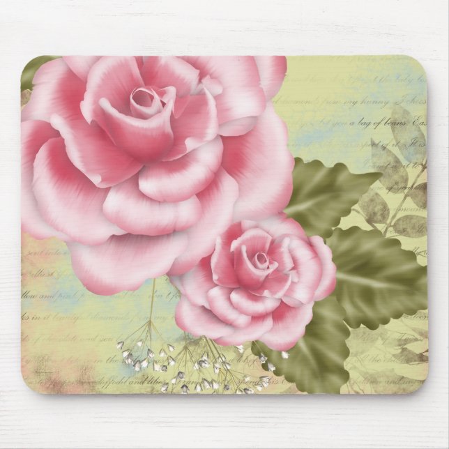 Tapis De Souris Roses roses de Digitals (Devant)