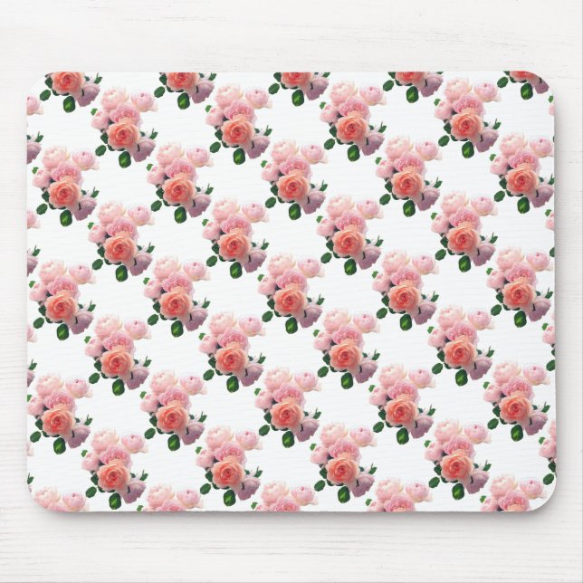 Tapis De Souris Roses roses roses Florales Aquarelle Art Modèle mo (Devant)
