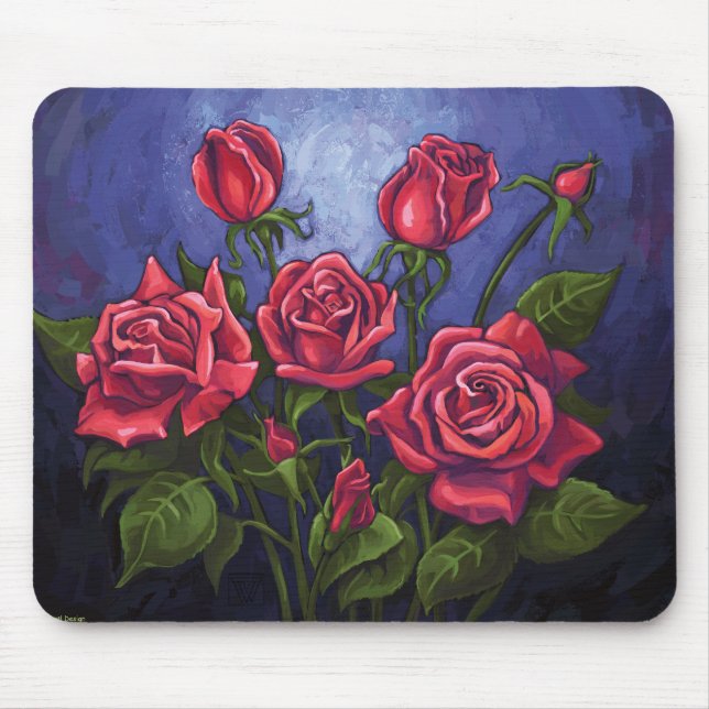 Tapis De Souris Roses rouges (Devant)