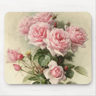 Tapis De Souris Roses victoriens roses chics minables