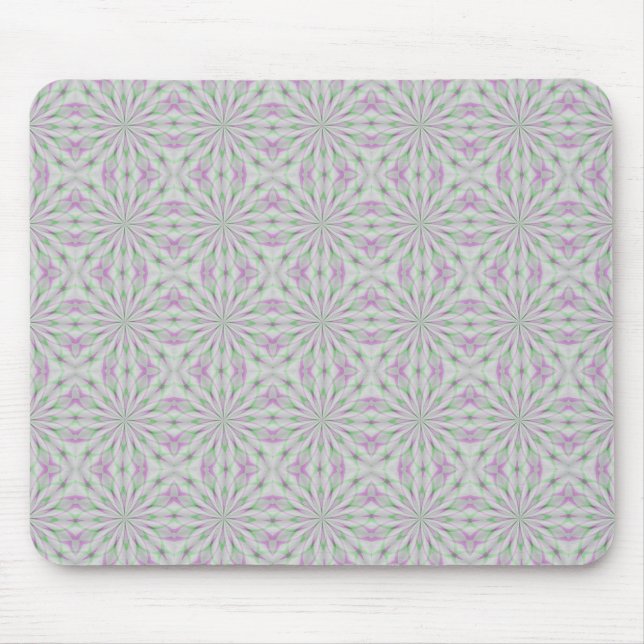 Tapis De Souris Rosettes de Noël roses et vertes (Devant)