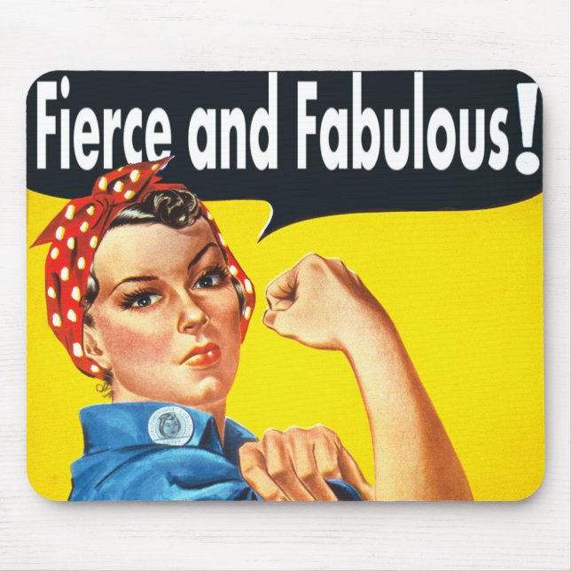 Tapis De Souris Rosie la riveuse Fière et Fabuleuse (Devant)