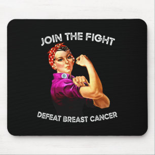 Tapis De Souris Rosie The Riveter Defeat Sensibilisation au cancer