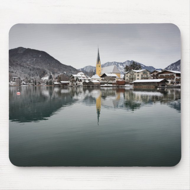 Tapis De Souris Rottach-Egern chez le Tegernsee, Bavière en hiver (Devant)