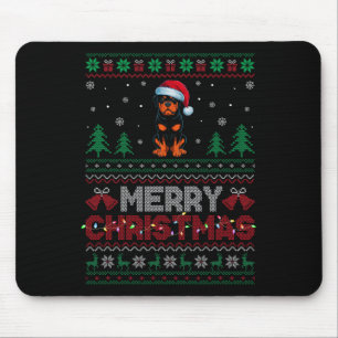 Tapis De Souris Rottweiler Amoureux de les chiens Santa Hat Christ