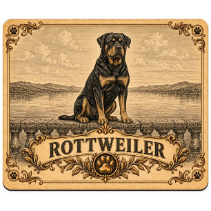 Tapis De Souris Rottweiler, Chien de Patrimoine Vintage