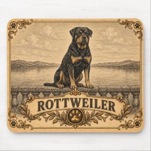 Tapis De Souris Rottweiler, Chien de Patrimoine Vintage