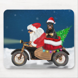 Tapis De Souris Rottweiler Chien Noël Père Noël