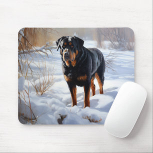 Tapis De Souris Rottweiler Laisser neiger Noël
