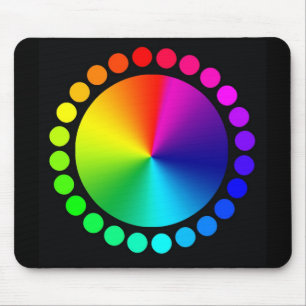 Tapis De Souris Roue de couleur sur le noir
