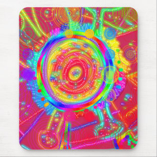 Tapis De Souris Roue de fleur ventilateur tie-dye