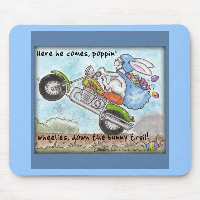 Tapis De Souris Roue de Pâques Bunny Poppin (Devant)