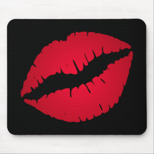 Tapis De Souris Rouge à lèvres ombré noir et rouge Kiss