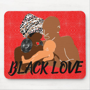 Tapis De Souris rouge Black Love Brown Love Black Family