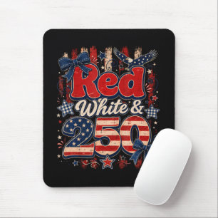Tapis De Souris Rouge Blanc 250 Ans Liberté Américaine 1776-2026