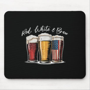 Tapis De Souris Rouge Blanc & Beer Patriotic Drapeau Usa 4 Jui