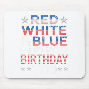Tapis De Souris Rouge Blanc &amp; Bleu C'est aussi mon anniversair