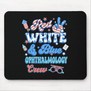 Tapis De Souris Rouge Blanc Bleu Ophtalmologie Équipage Opticien 4