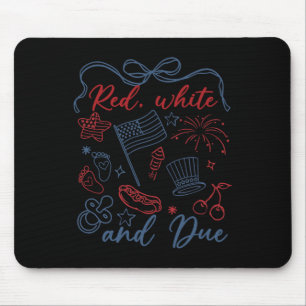 Tapis De Souris Rouge Blanc Et 4 juillet Grossesse Été Usa