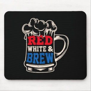 Tapis De Souris Rouge Blanc Et Bière Usa 4 Juillet Cadeau De Boiss