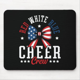Tapis De Souris Rouge Blanc Et Bleu Équipe De Cheer Patriote Cheer