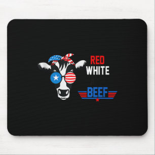 Tapis De Souris Rouge Blanc Et Boeuf Vintage Usa Drapeau 4 juillet
