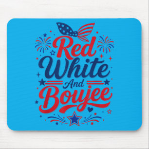 Tapis De Souris Rouge Blanc Et Boujee Patriotique Usa Nœud Femme F