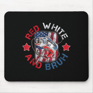 Tapis De Souris Rouge Blanc Et Bruh 4 Juillet Fête Patriotique De