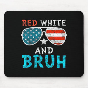 Tapis De Souris Rouge Blanc Et Bruh Joyeux 4 juillet Patriotique I