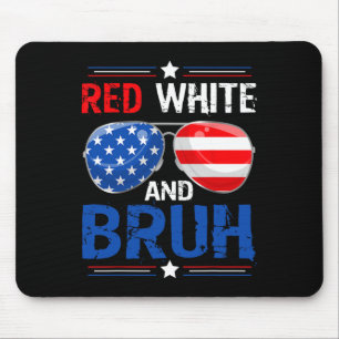 Tapis De Souris Rouge Blanc Et Bruh Joyeux 4 juillet Patriotique I