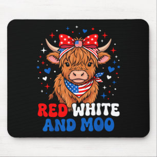 Tapis De Souris Rouge Blanc Et Moo Highland Patriotique Fpirate Hé