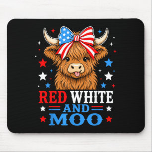 Tapis De Souris Rouge Blanc Et Moo Highland Patriotique Fpirate Hé