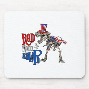 Tapis De Souris Rouge Blanc Et Rawer Usa Patriotique 4 juillet Din