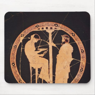 Tapis De Souris Rouge-chiffre athénien kylix dépeignant Aegeus