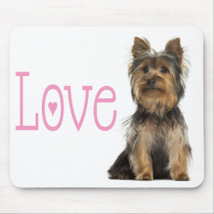 Tapis de souris rouge chiot Yorkshire Terrier