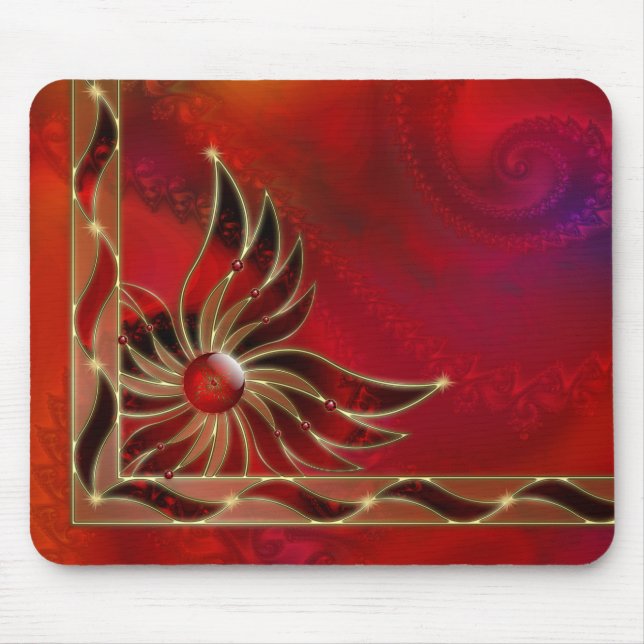 Tapis De Souris Rouge comme flamme Mousepad (Devant)
