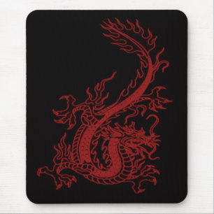 Tapis de souris rouge de Glaurung de dragon