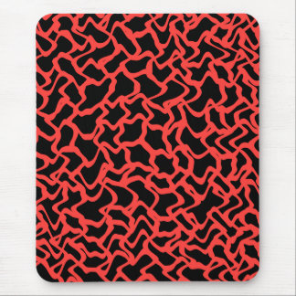 Tapis De Souris Rouge de motif graphique abstrait et noir lumineux