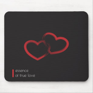 Tapis De Souris Rouge double coeur Mousepad