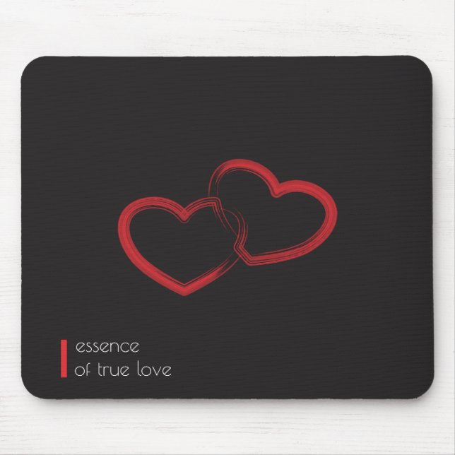 Tapis De Souris Rouge double coeur Mousepad (Devant)